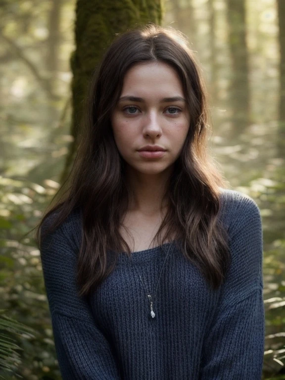 A young woman looking shameful - AI-generated illustration.