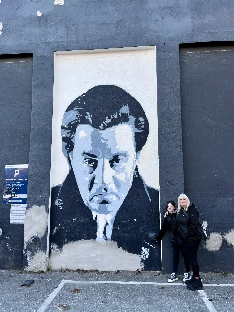 A wall painting of Frank Tagliano (Steven van Zandt) from the TV series Lilyhammer
