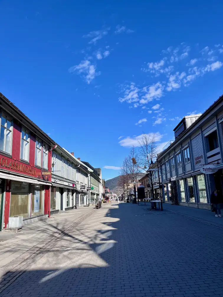A picture of the Storgata Street in Lillehammer, Norway
