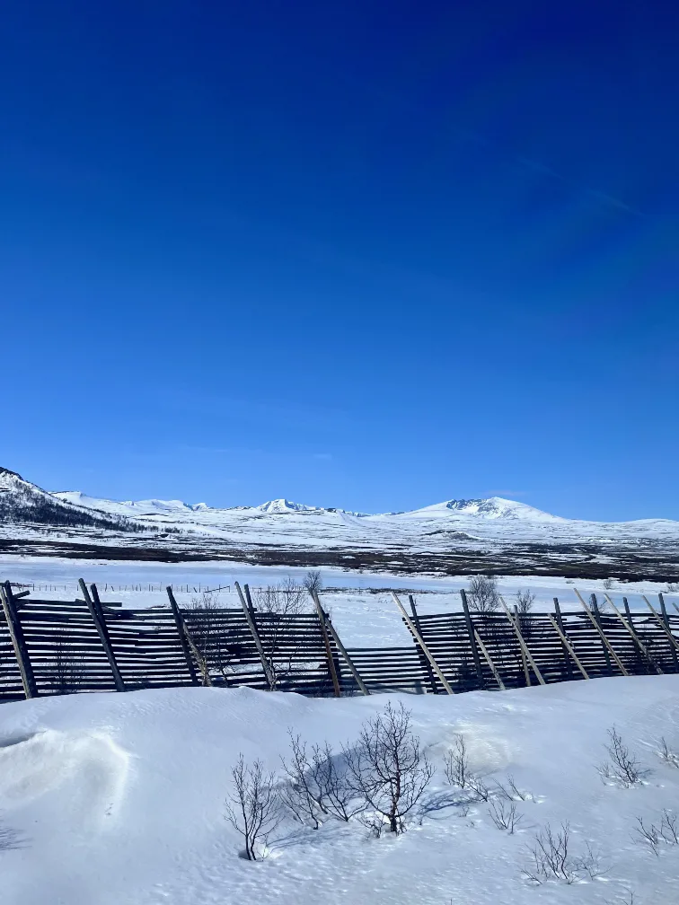 A picture of the snow-covered Dovre Mountains in Norway.