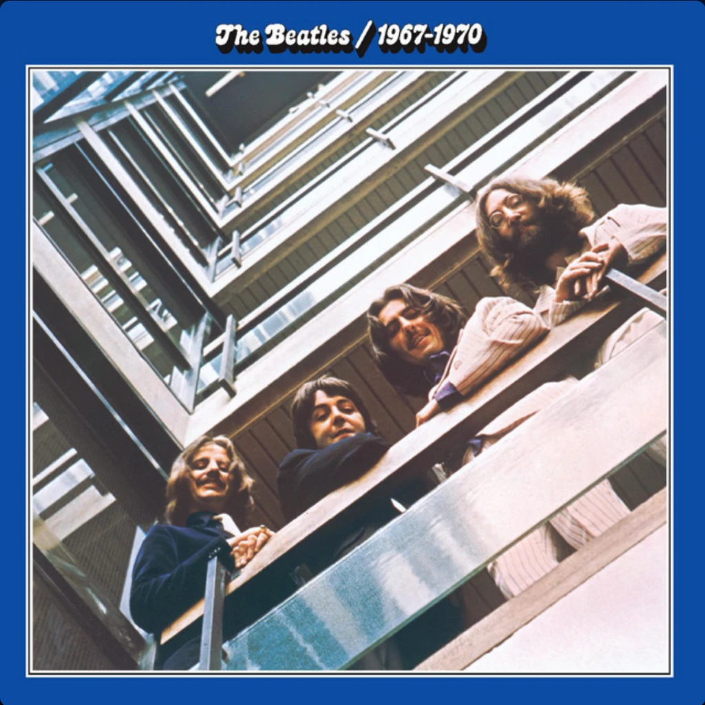 The album cover of the Beatles' blue album (1967 - 1970)