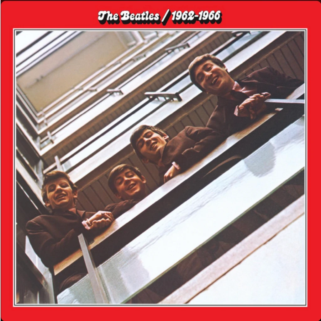 The album cover of the Beatles' red album (1962 - 1966)